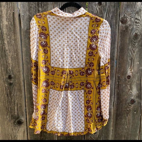 Free People Changing Times Tunic Shirt Ash Print - Picture 2 of 6